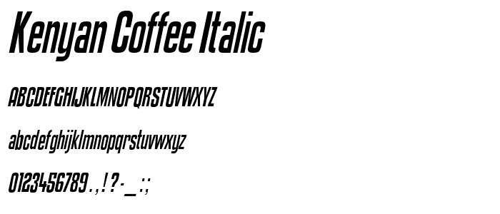 Kenyan Coffee Italic font